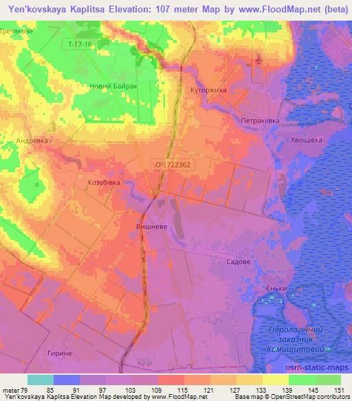 Yen'kovskaya Kaplitsa,Ukraine Elevation Map