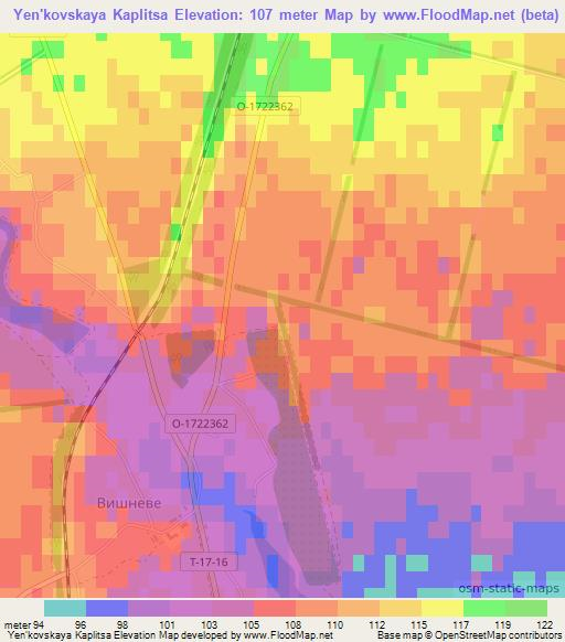 Yen'kovskaya Kaplitsa,Ukraine Elevation Map
