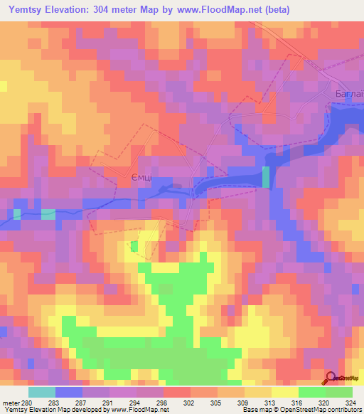 Yemtsy,Ukraine Elevation Map