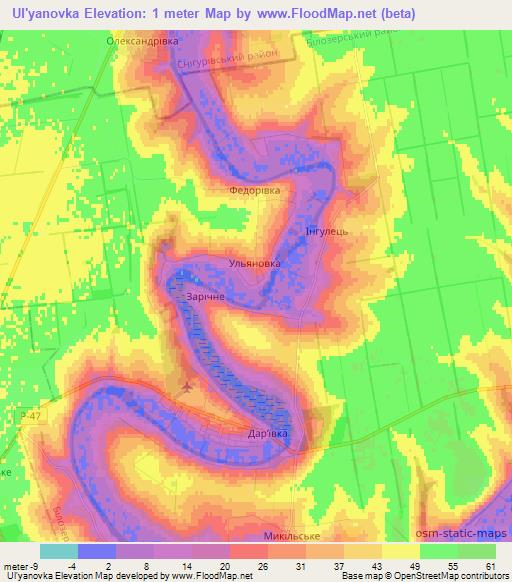 Ul'yanovka,Ukraine Elevation Map