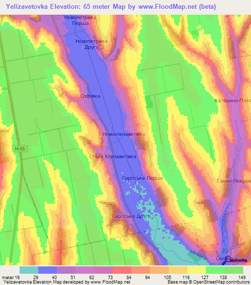 Yelizavetovka,Ukraine Elevation Map