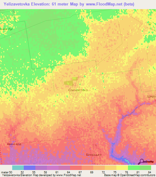 Yelizavetovka,Ukraine Elevation Map