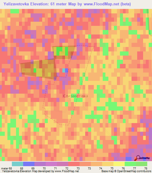 Yelizavetovka,Ukraine Elevation Map