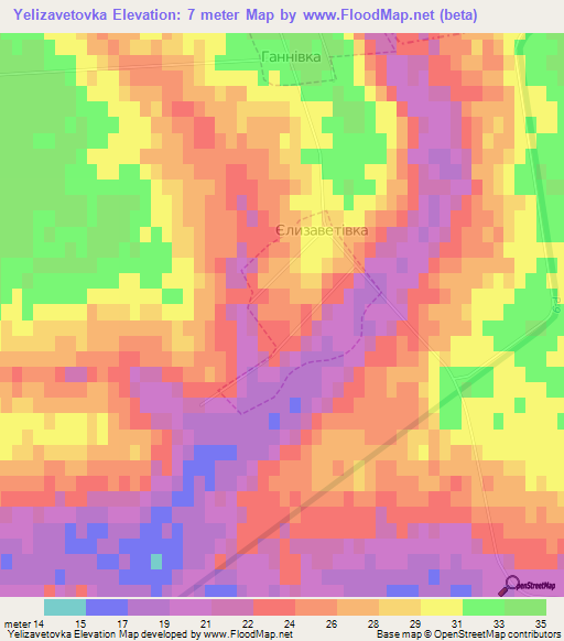 Yelizavetovka,Ukraine Elevation Map