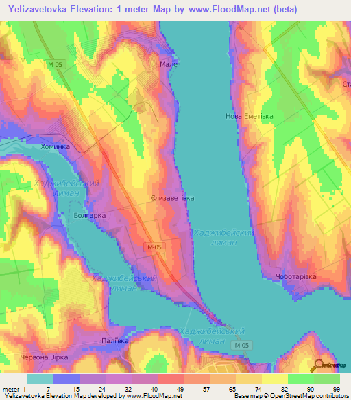 Yelizavetovka,Ukraine Elevation Map