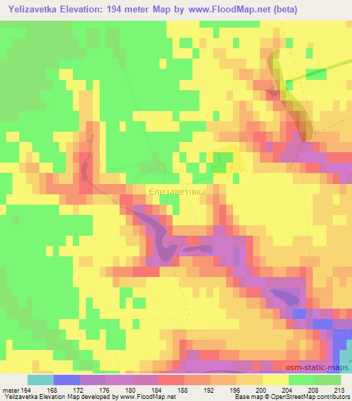 Yelizavetka,Ukraine Elevation Map