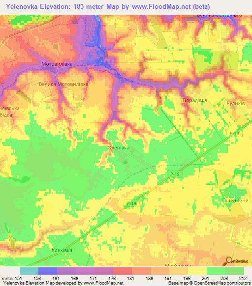 Yelenovka,Ukraine Elevation Map