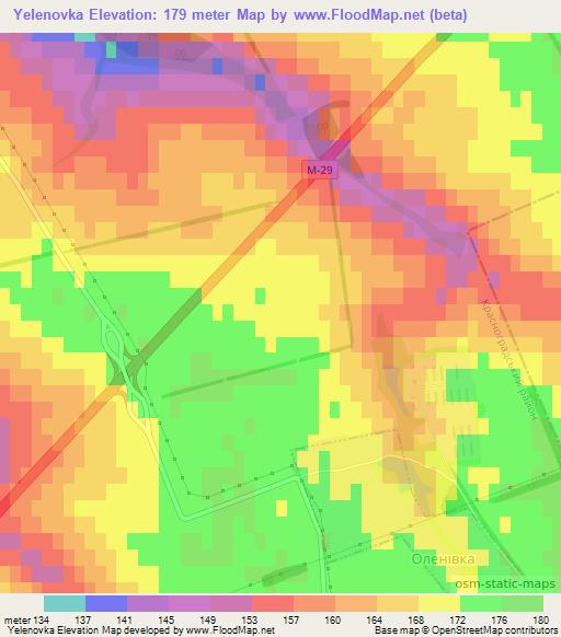 Yelenovka,Ukraine Elevation Map