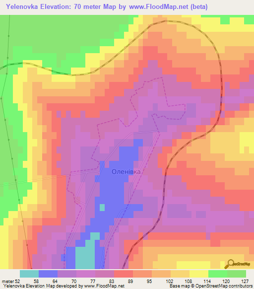 Yelenovka,Ukraine Elevation Map