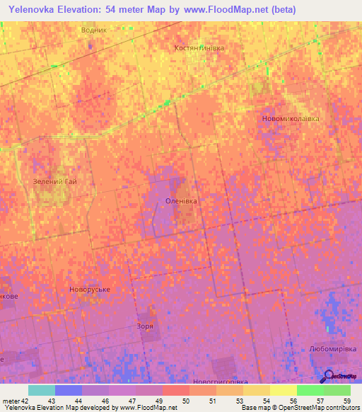 Yelenovka,Ukraine Elevation Map