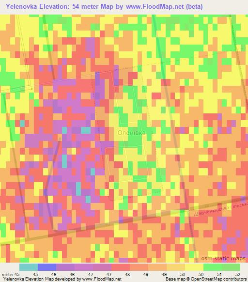 Yelenovka,Ukraine Elevation Map