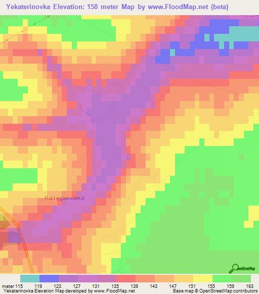 Yekaterinovka,Ukraine Elevation Map
