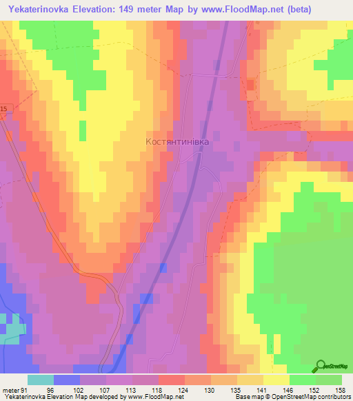 Yekaterinovka,Ukraine Elevation Map