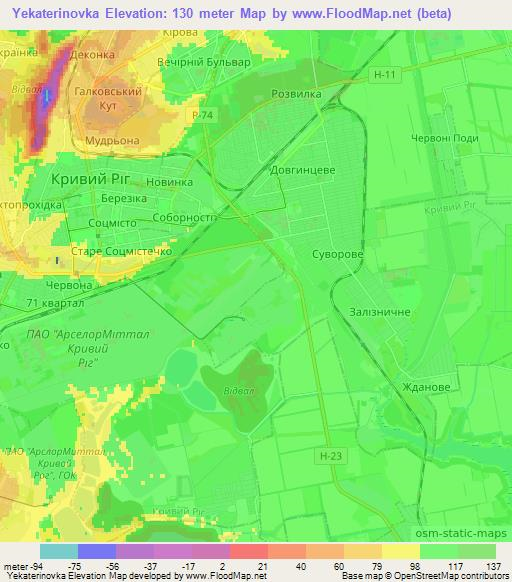 Yekaterinovka,Ukraine Elevation Map