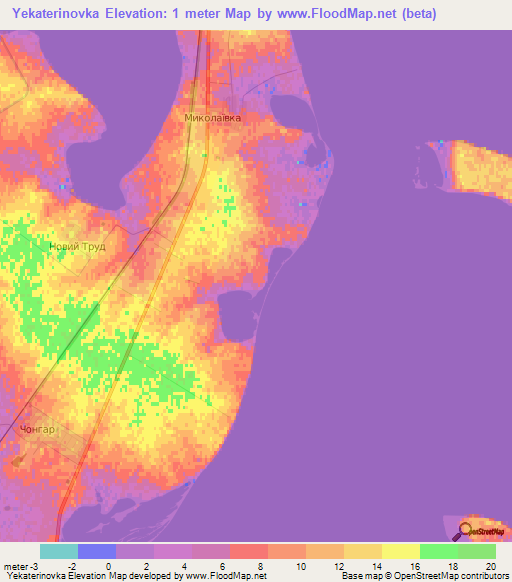 Yekaterinovka,Ukraine Elevation Map