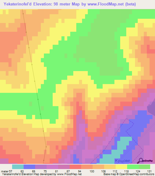 Yekaterinofel'd,Ukraine Elevation Map