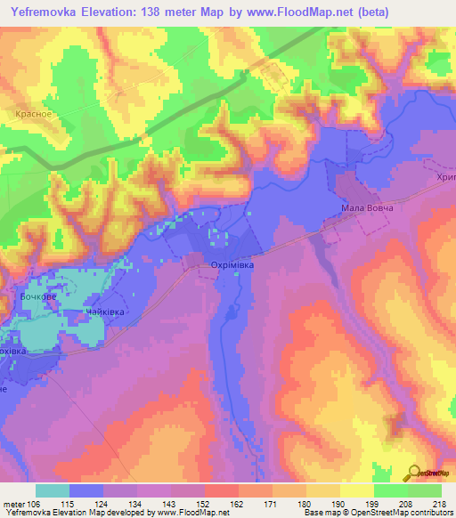 Yefremovka,Ukraine Elevation Map