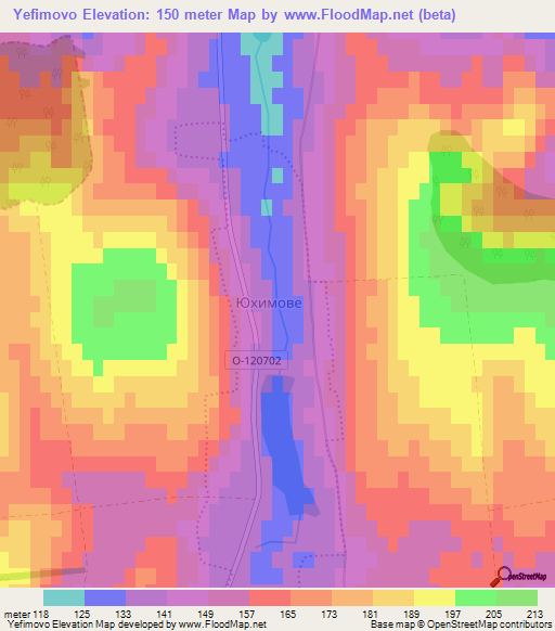 Yefimovo,Ukraine Elevation Map