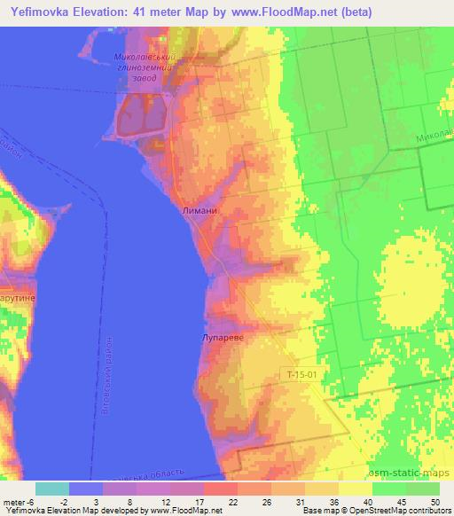 Yefimovka,Ukraine Elevation Map