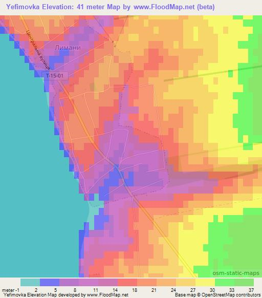 Yefimovka,Ukraine Elevation Map
