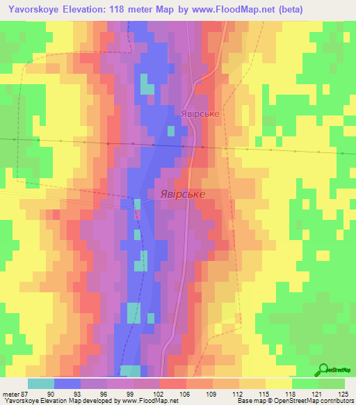 Yavorskoye,Ukraine Elevation Map