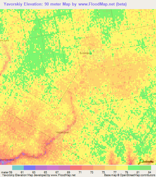 Yavorskiy,Ukraine Elevation Map