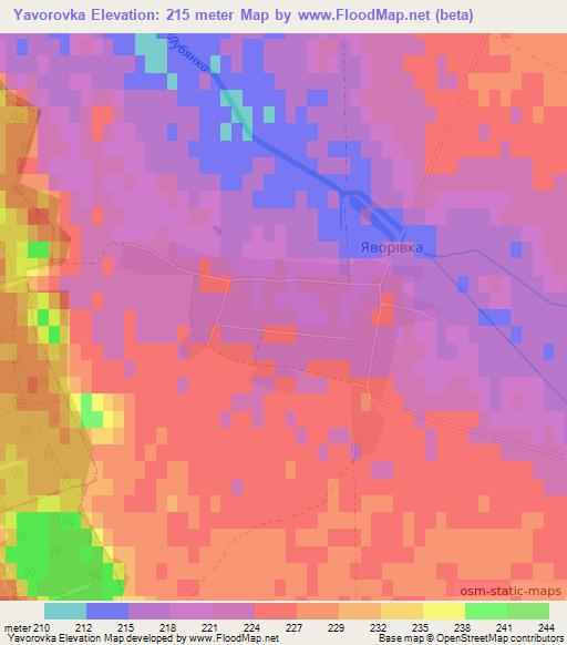 Yavorovka,Ukraine Elevation Map