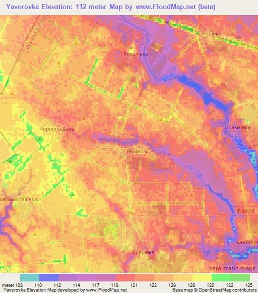 Yavorovka,Ukraine Elevation Map
