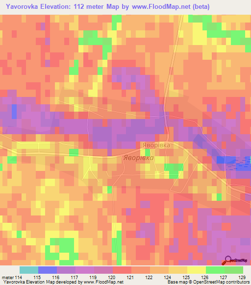 Yavorovka,Ukraine Elevation Map