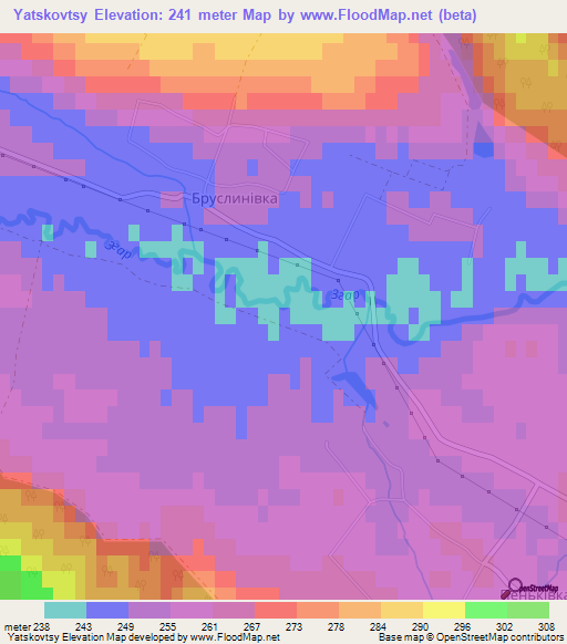 Yatskovtsy,Ukraine Elevation Map