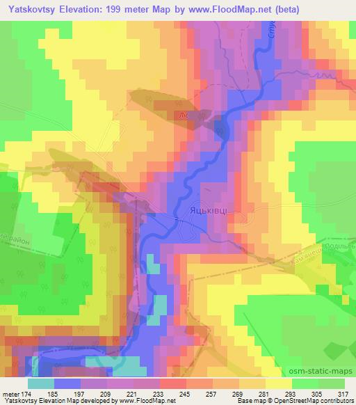 Yatskovtsy,Ukraine Elevation Map