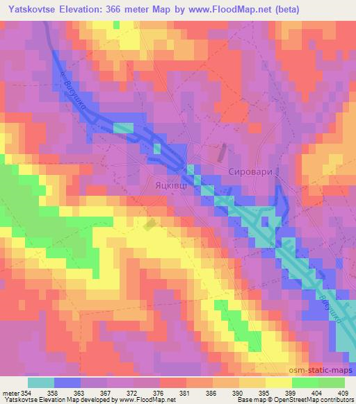Yatskovtse,Ukraine Elevation Map