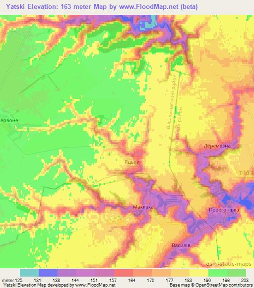 Yatski,Ukraine Elevation Map