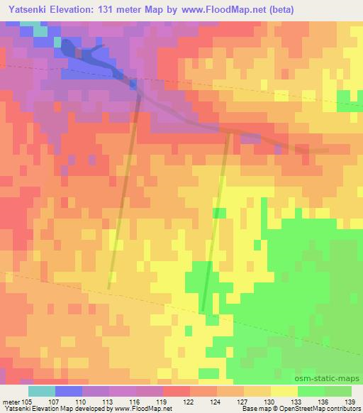 Yatsenki,Ukraine Elevation Map