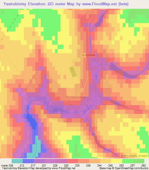 Yastrubintsy,Ukraine Elevation Map