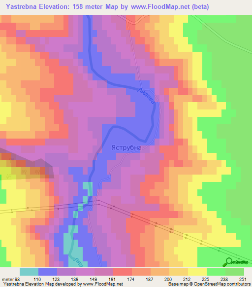 Yastrebna,Ukraine Elevation Map