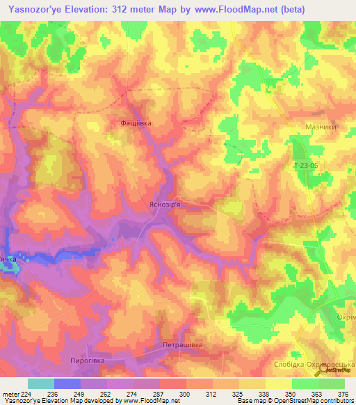 Yasnozor'ye,Ukraine Elevation Map