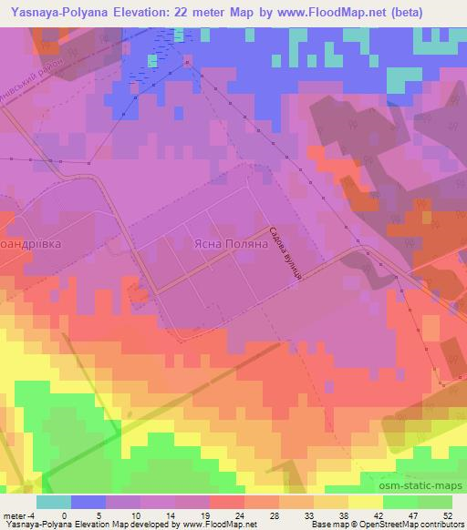 Yasnaya-Polyana,Ukraine Elevation Map