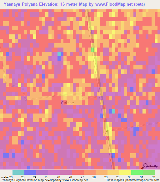 Yasnaya Polyana,Ukraine Elevation Map