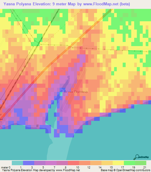 Yasna Polyana,Ukraine Elevation Map