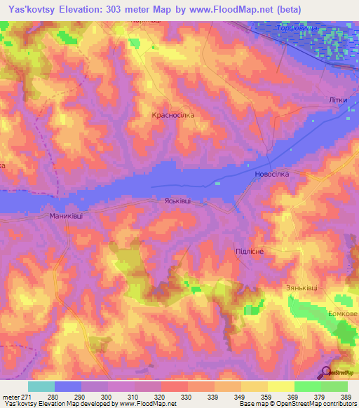 Yas'kovtsy,Ukraine Elevation Map