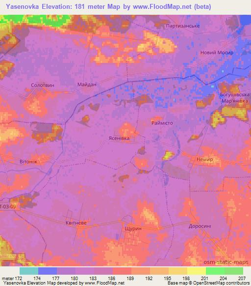 Yasenovka,Ukraine Elevation Map