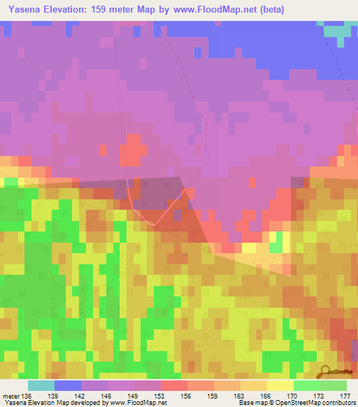 Yasena,Ukraine Elevation Map