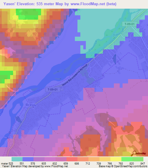 Yasen',Ukraine Elevation Map