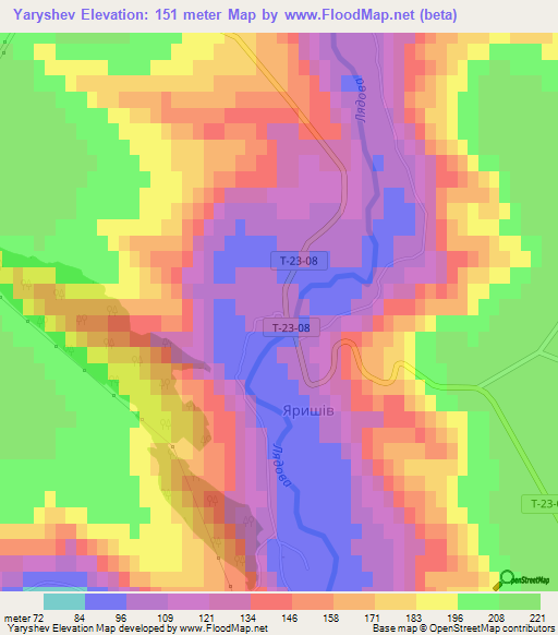 Yaryshev,Ukraine Elevation Map