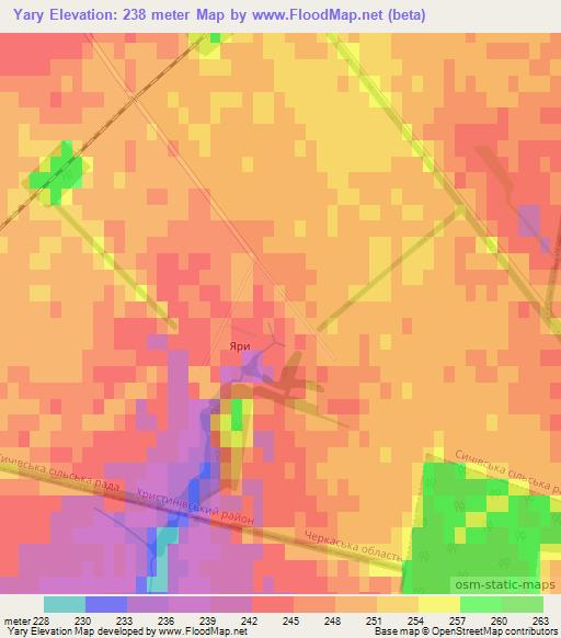 Yary,Ukraine Elevation Map