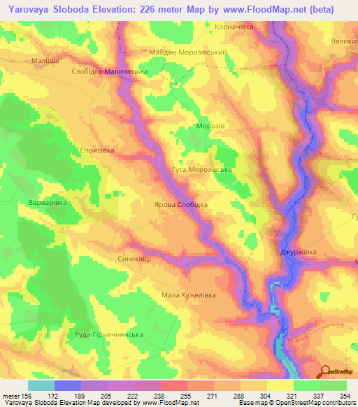 Yarovaya Sloboda,Ukraine Elevation Map