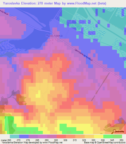 Yaroslavka,Ukraine Elevation Map