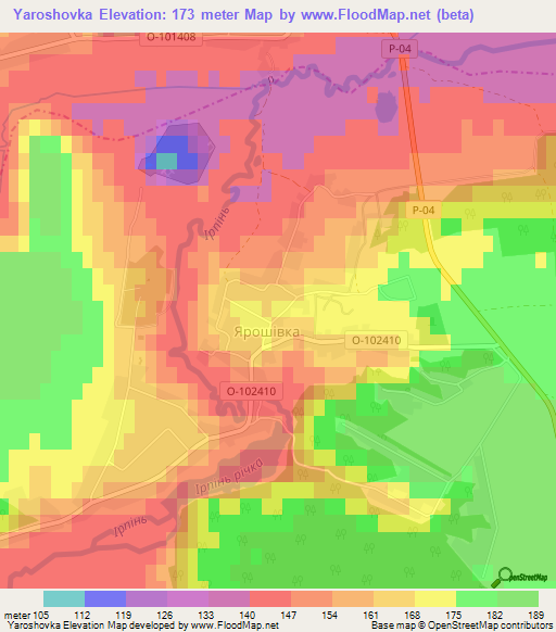Yaroshovka,Ukraine Elevation Map
