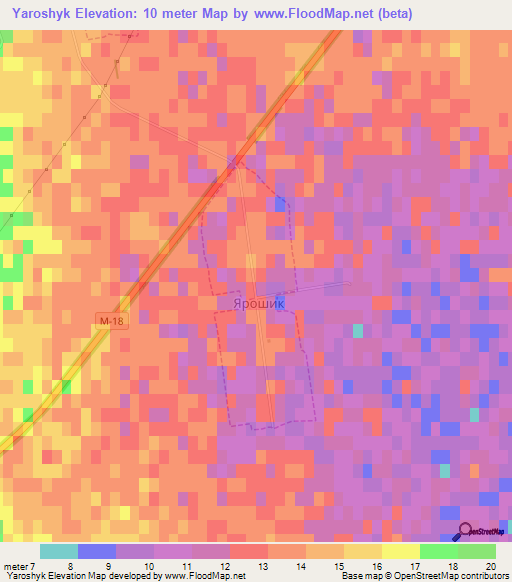 Yaroshyk,Ukraine Elevation Map
